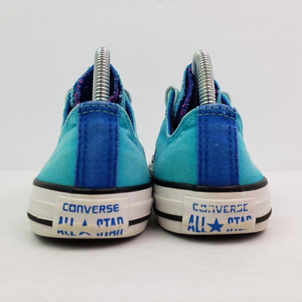 Converse Chuck Taylor Boys Size 3Y Teal Blue White Low Top Sneaker Shoes - Picture 7 of 12